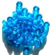 50 6x9mm Transparent Aqua Glass Crow Beads